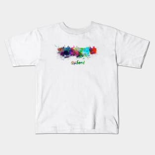 Oxford skyline in watercolor Kids T-Shirt